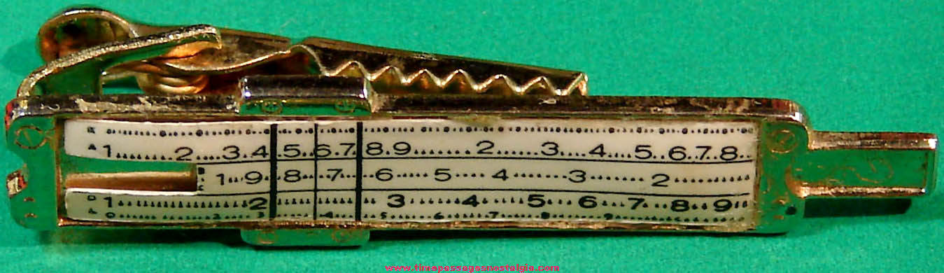 Old Miniature Slide Rule Neck Tie Jewelry Bar