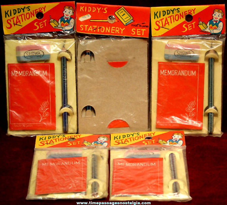 (5) Colorful Old Unopened and Unused Miniature Toy Kiddy Stationery Sets