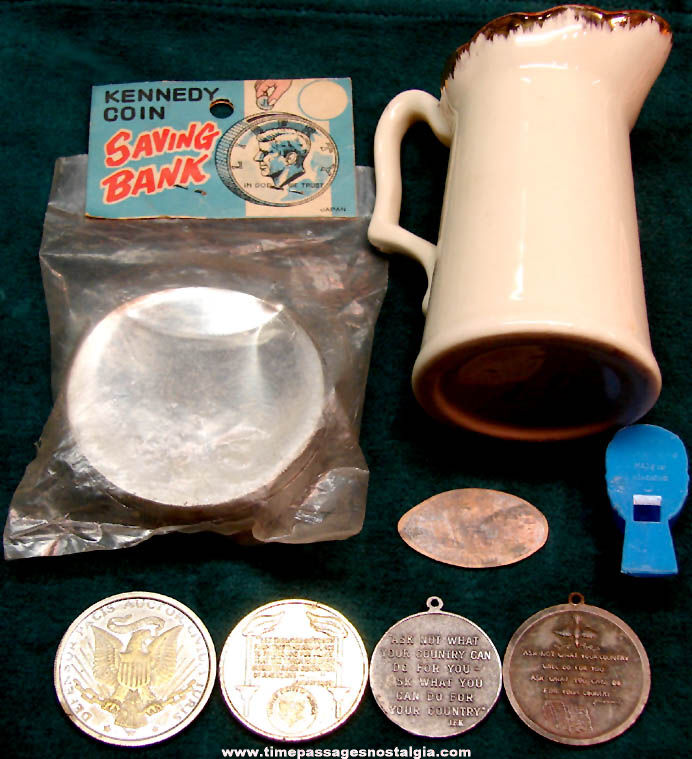 (8) Different Small Old U.S. President John F. Kennedy Related Items