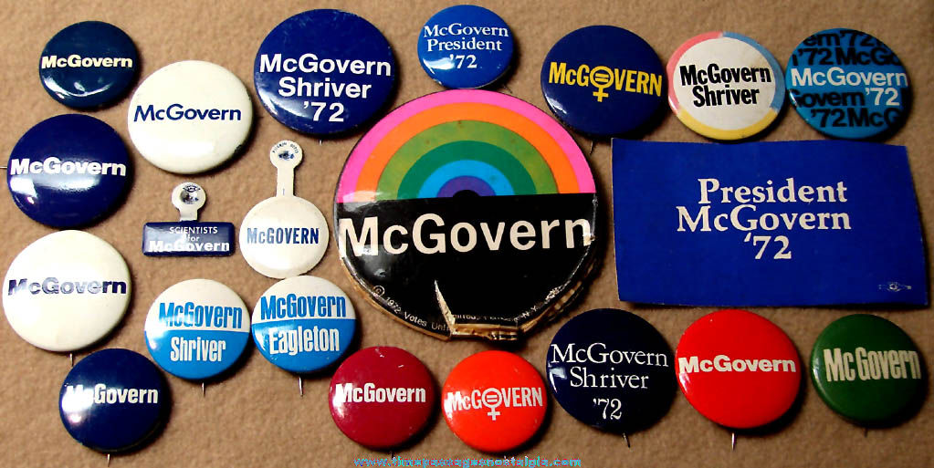 (21) Different Old Senator George McGovern Political Campaign Items