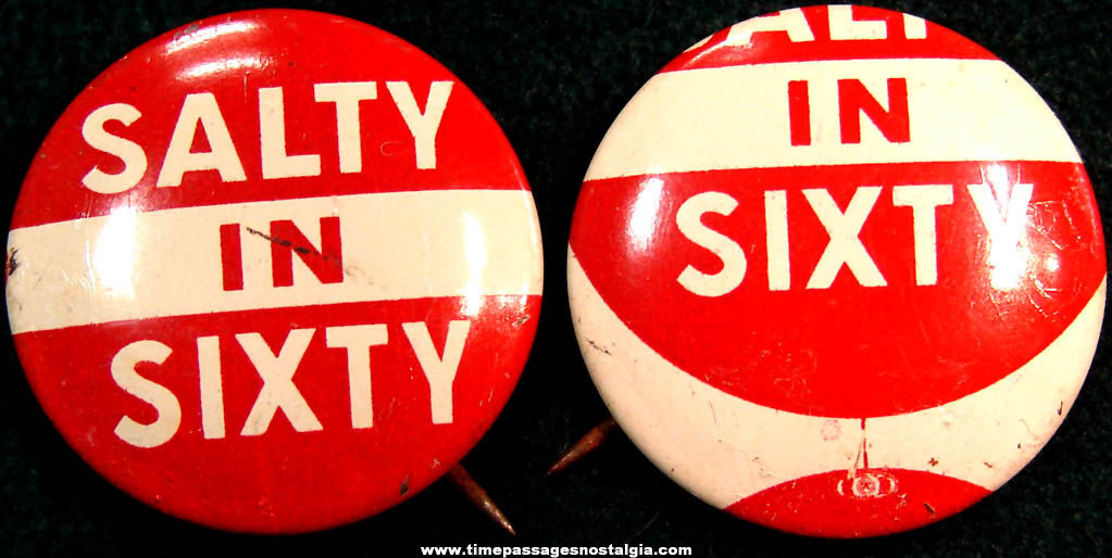 (2) 1960 Leverett Saltenstal Political Campaign Pin Back Buttons