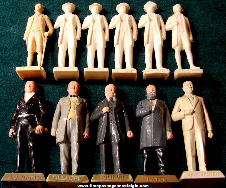(11) Nabisco Cereal American Heroes and United States President Marx Miniature Plastic Figures