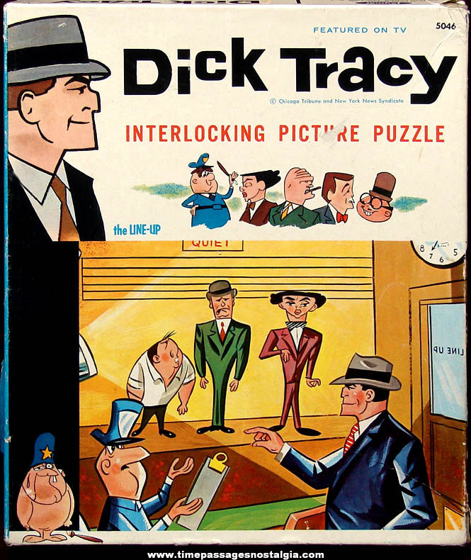 Colorful Old Boxed Dick Tracy Comic Strip Detective Character Jaymar Jigsaw Puzzle