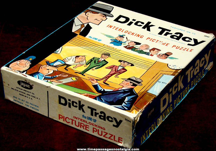 Colorful Old Boxed Dick Tracy Comic Strip Detective Character Jaymar Jigsaw Puzzle