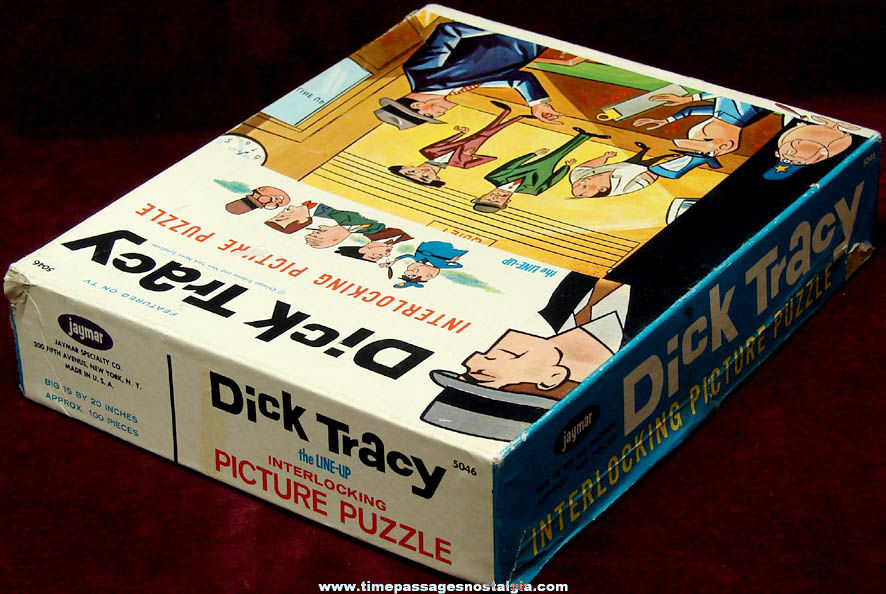 Colorful Old Boxed Dick Tracy Comic Strip Detective Character Jaymar Jigsaw Puzzle
