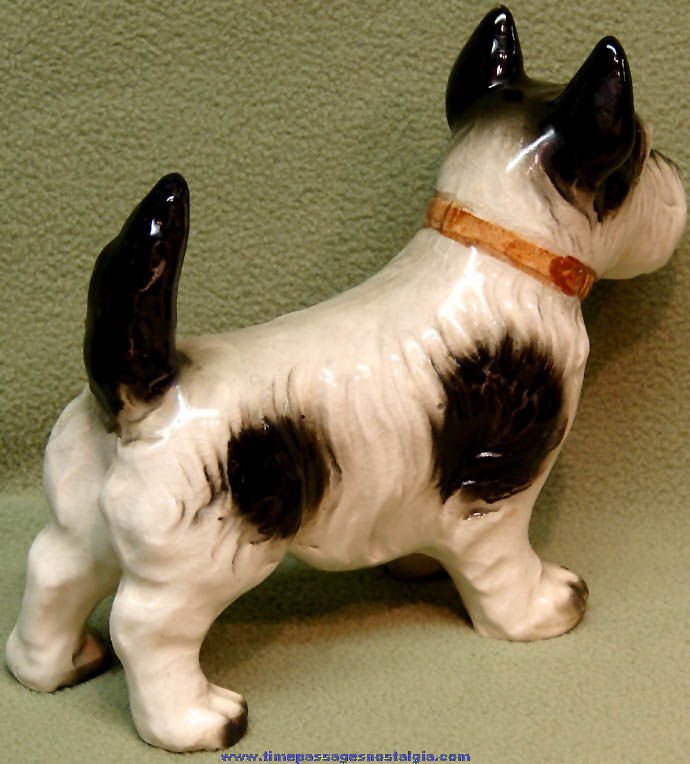 Old Scottish Terrier Dog Ceramic Figurine