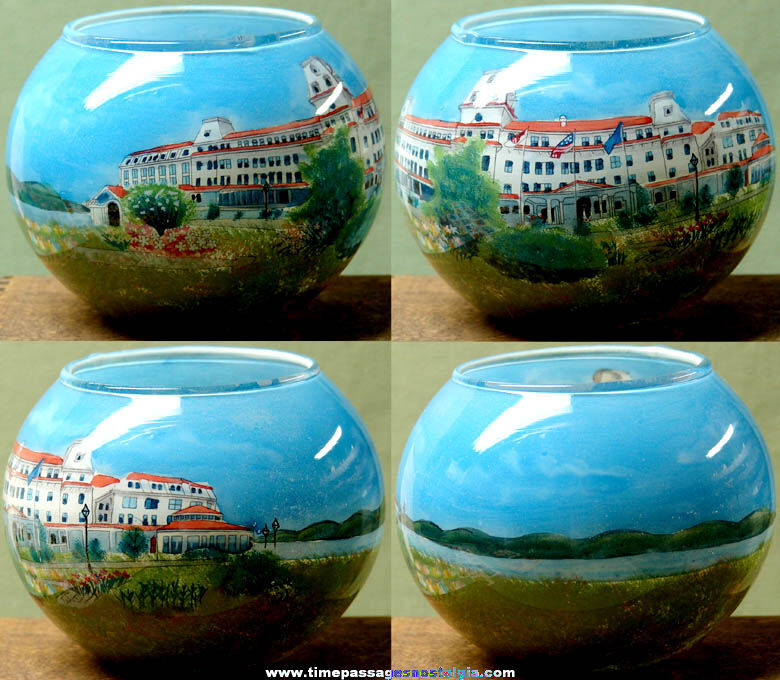  Boxed Wentworth By The Sea Advertising Souvenir Reverse Painted Vase