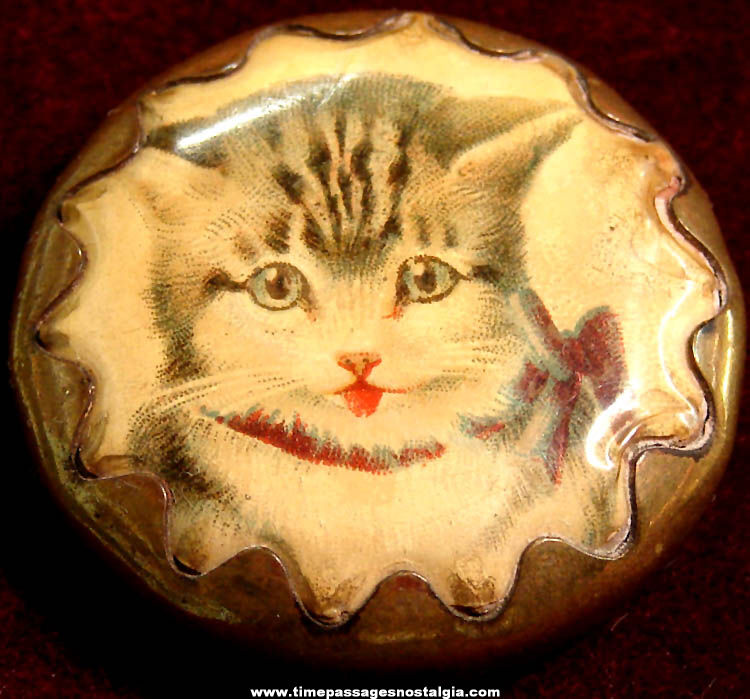 Small Colorful Antique Cat or Kitten Decorative Item