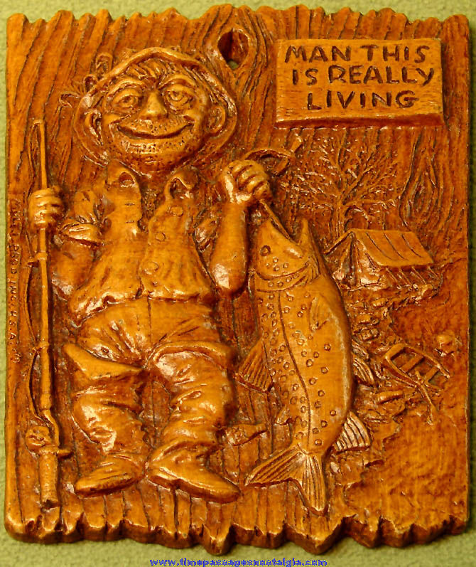 Old Fisherman with Fish Multi Products Wall Hanging Plaque