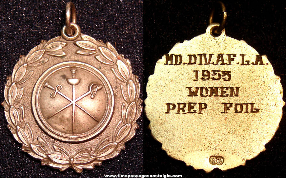 1955 Engraved Amateur Fencers League of America Award Medal