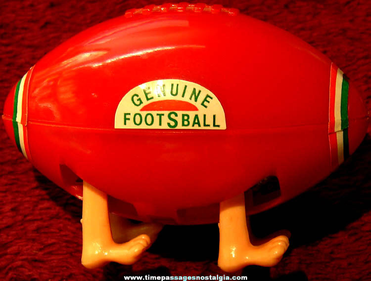 Old Wind Up and Walking Hard Plastic Mechanical Football Toy