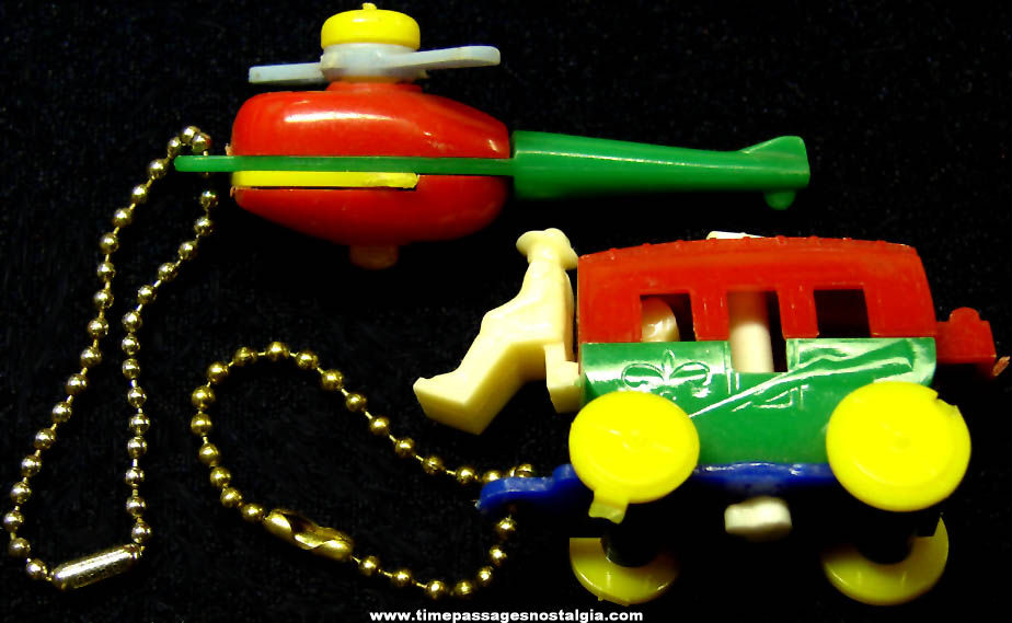 (2) Different Colorful Old Toy Key Chain Puzzles
