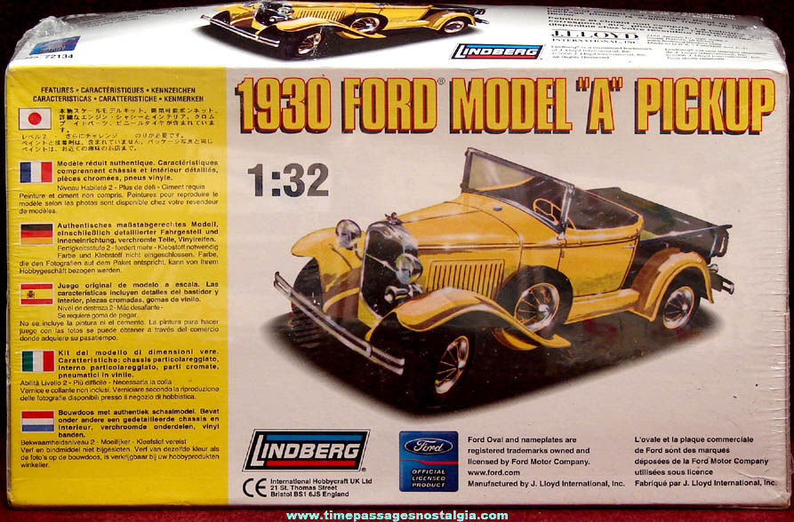 Unopened 1930 Ford Model A Pickup Lindberg Plastic Toy Model Kit