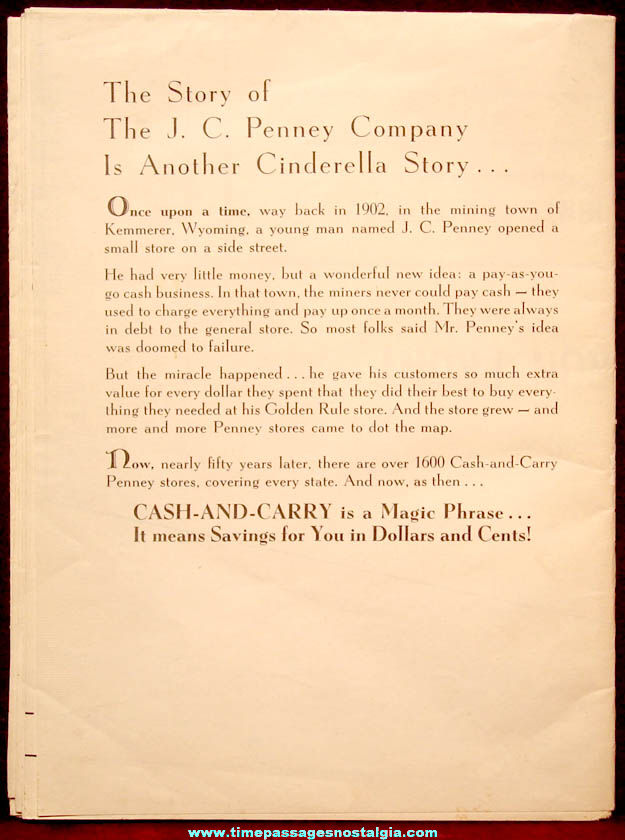 1950s J. C. Penney’s Advertising Premium Walt Disney Cinderella Apron Pattern & Instructions