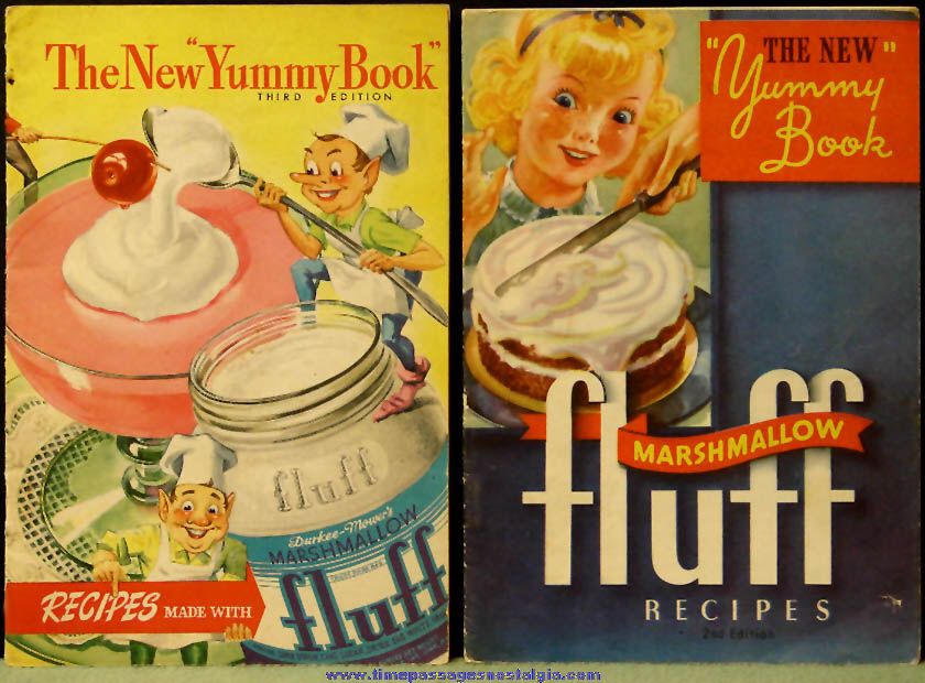 (2) Different Colorful Old Marshmallow Fluff Advertising Premium Recipe Booklets