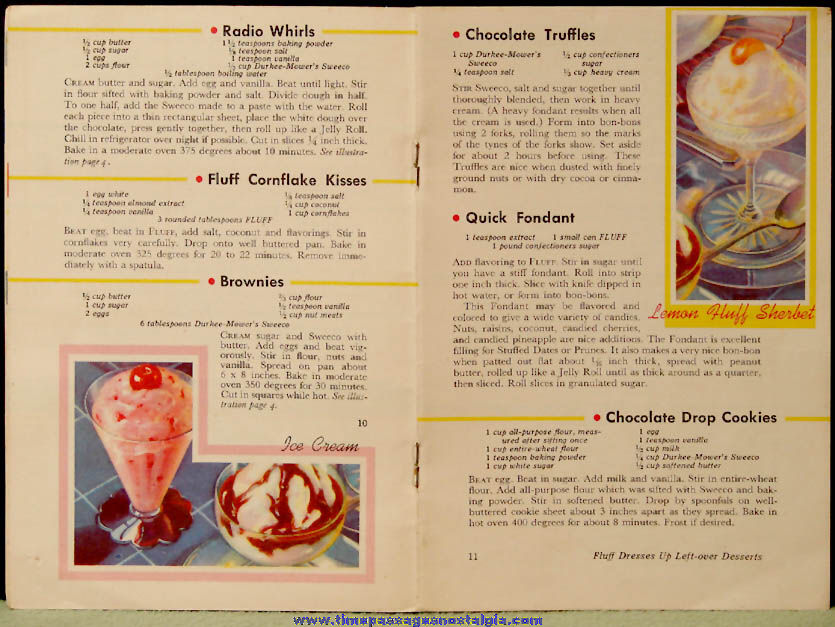(2) Different Colorful Old Marshmallow Fluff Advertising Premium Recipe Booklets