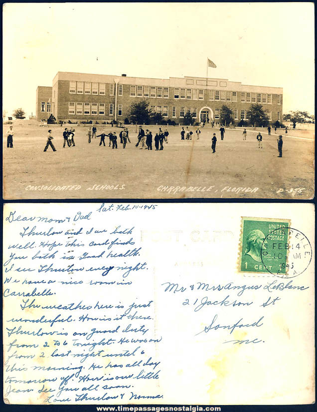 1940s Carrabelle Florida Consolidated Schools Real Photo Post Card