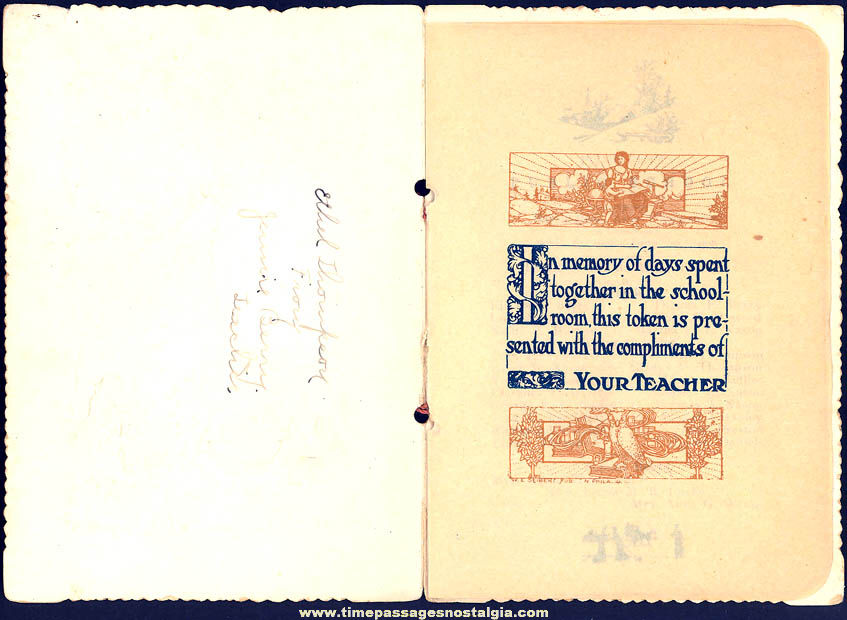 1908 Pond Hill Public School Barrington New Hampshire Teacher Souvenir Card Booklet