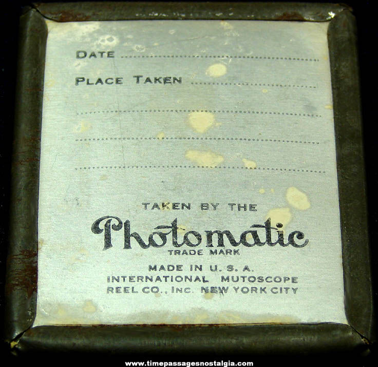 Old International Mutoscope Reel Company Souvenir Photomatic Photograph