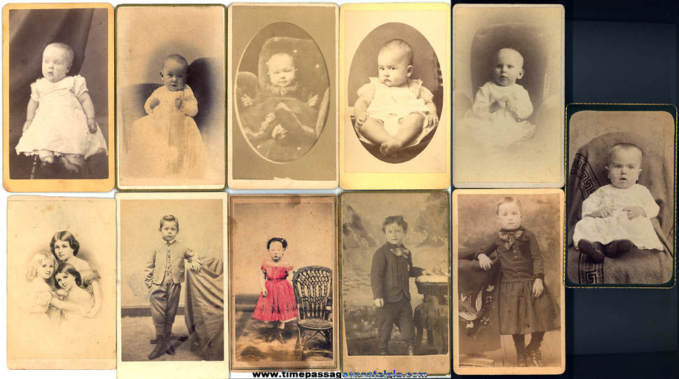 (11) Different Old Baby and Child Carte De Visite CDV Photograph Cards