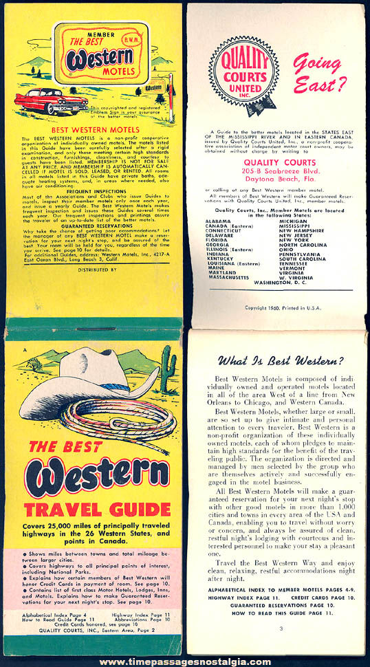 1960 Best Western Motels Advertising Western States Travel Guide Booklet