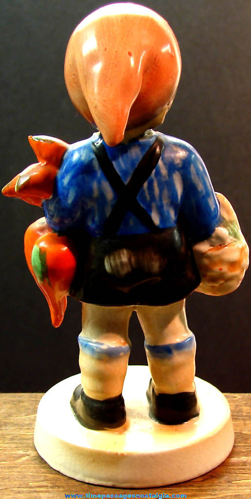 Vintage Young Boy Carrying Vegetables Porcelain Figurine