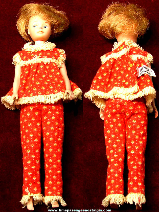 Old Unidentified Toy Girl Doll with Clothes