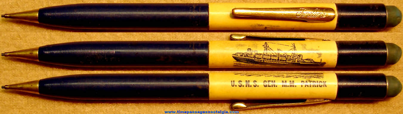 Old U.S.N.S. General M. M. Patrick, T-AP-150 Ship Advertising Souvenir Fineline Mechanical Pencil