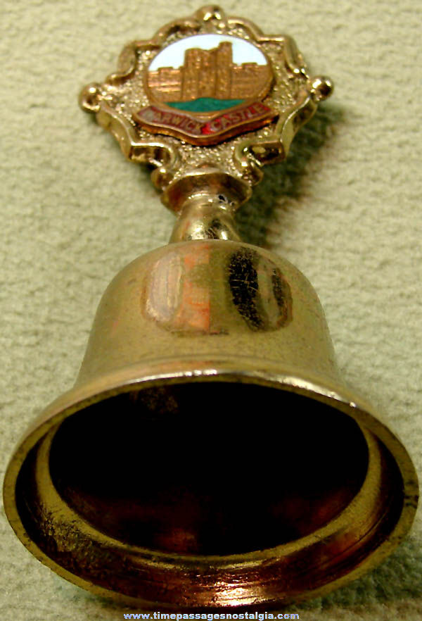 Old Warwick Castle Advertising Souvenir Enameled Metal Bell