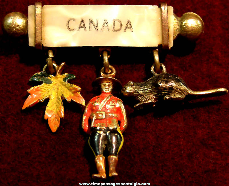 Old Canada Advertising Souvenir Metal Jewelry Charm Brooch Pin