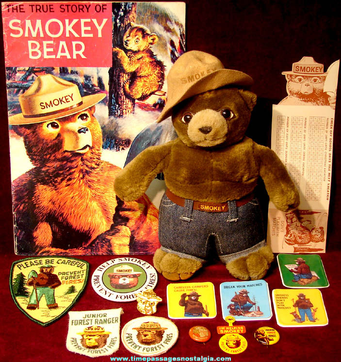 (15) Different Old Smokey Bear Advertising Character Items