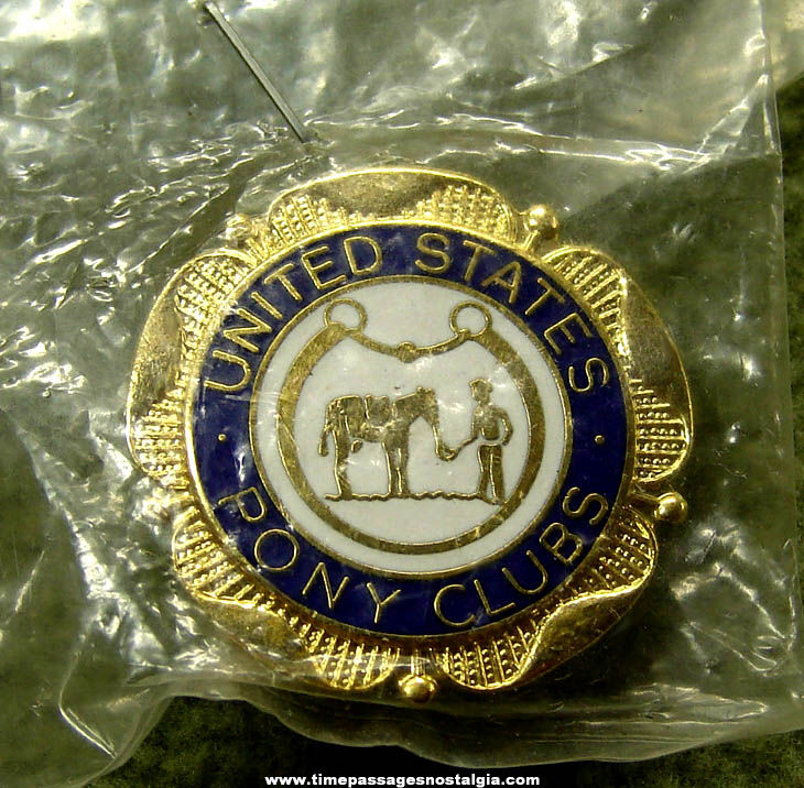 Unopened & Unused United States Pony Clubs Advertising Enameled Pin