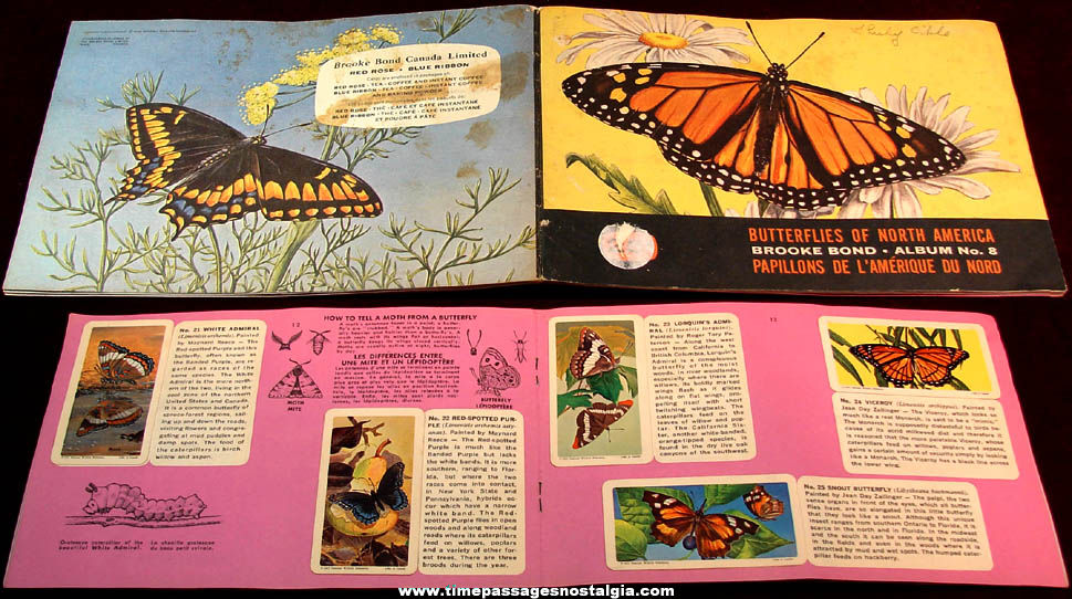 1965 Brooke Bond Tea Premium Card Album With (47) Butterflies of North America Cards