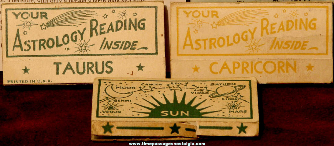 (3) Different 1950 Vending or Arcade Machine Astrology Readings