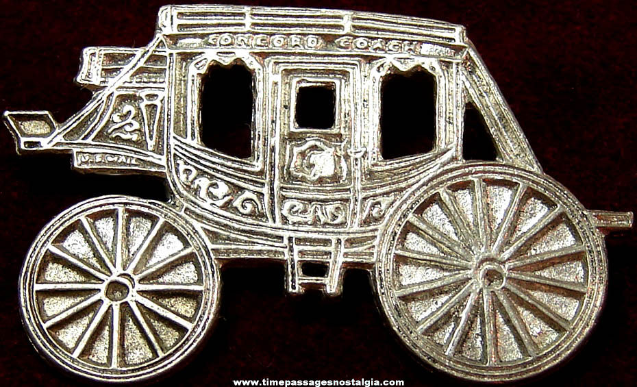 Old Metal Concord Coach Stage Wagon Jewelry Brooch Pin