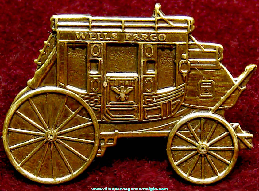 Old Metal Wells Fargo Concord Coach Stage Wagon Jewelry Brooch Pin