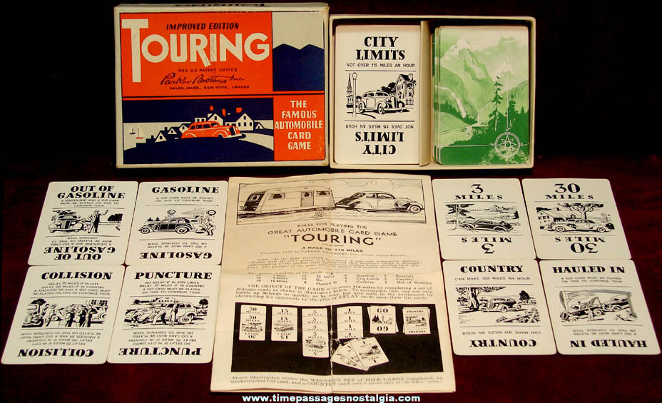 Boxed 1937 Parker Brothers Touring Card Game