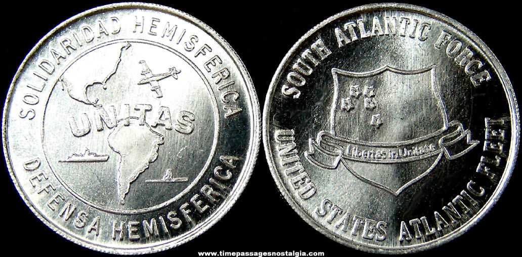 (2) United States Navy Atlantic Fleet South Atlantic Force Token Coins