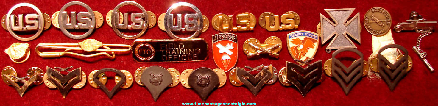 (24) Small United States Army Related Pins & Buttons