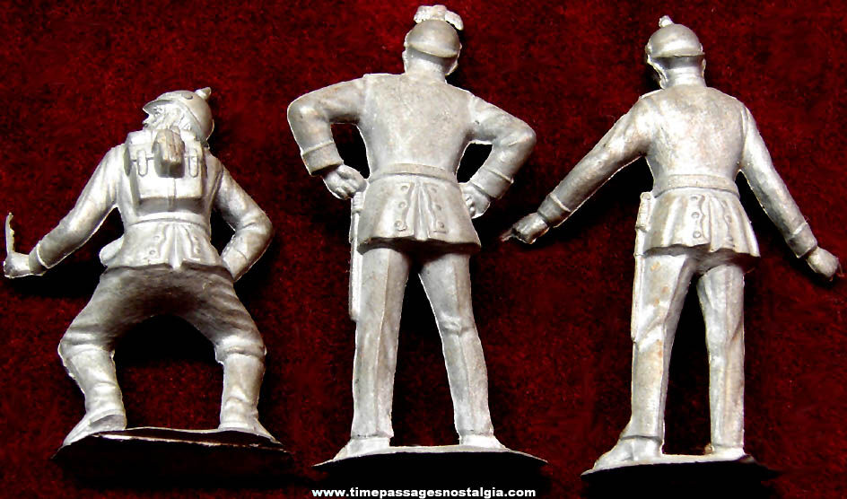 (3) Different Old Unpainted World War I Miniature German or Prussian Officer Play Set Toy Soldiers