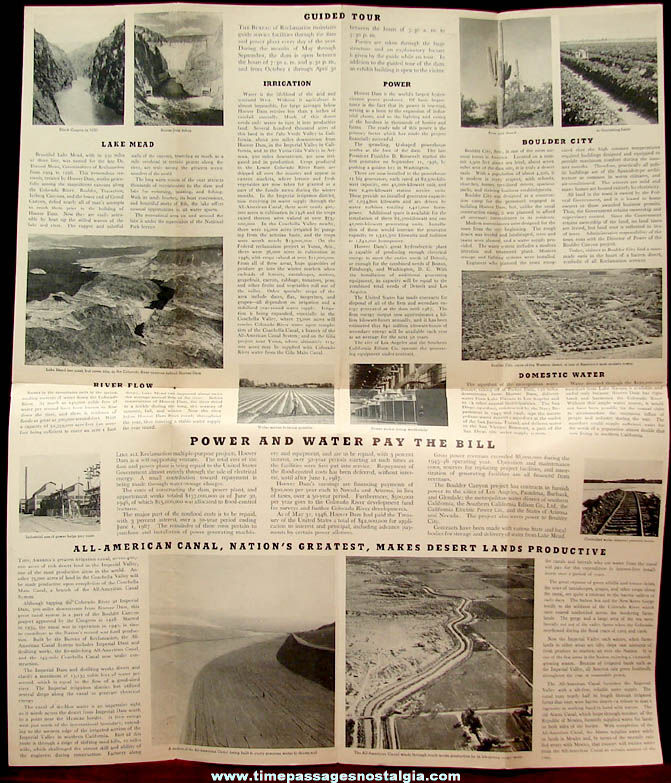 (2) Different Old Boulder - Hoover Dam Advertising Brochures With Maps