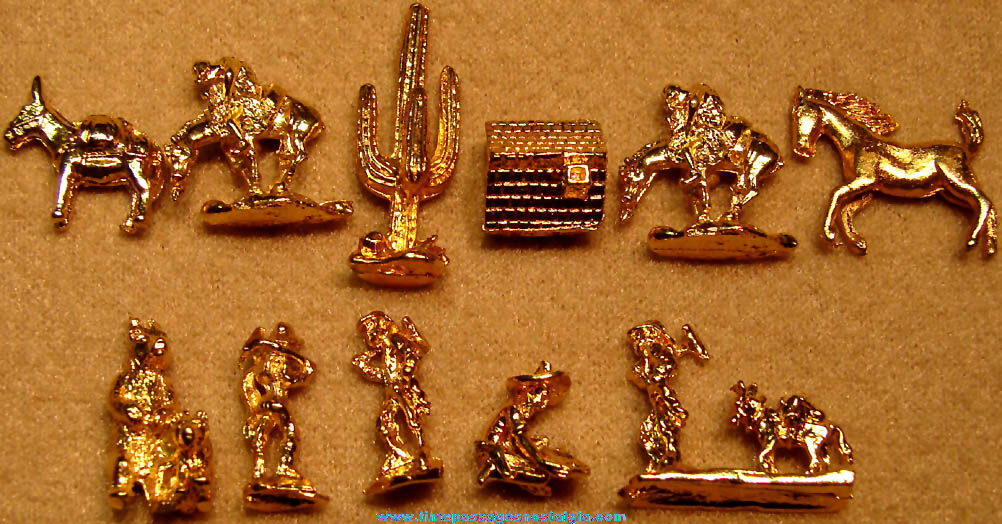 (12) Gold Miner or Prospector Related Miniature Metal Western Figurines