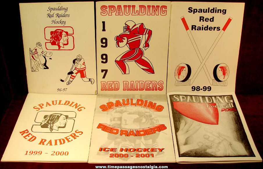 (6) Different 1996 - 2005 Spaulding High School Rochester New Hampshire Hockey & Football Books