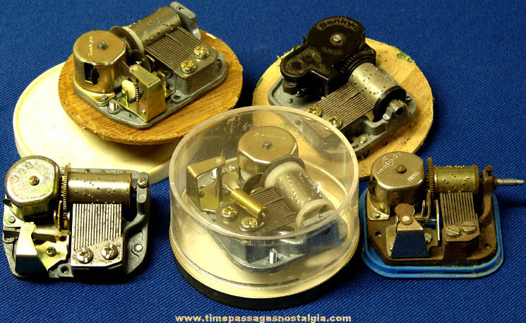 (5) Different Wind Up Music Box or Figurine Type Musical Players