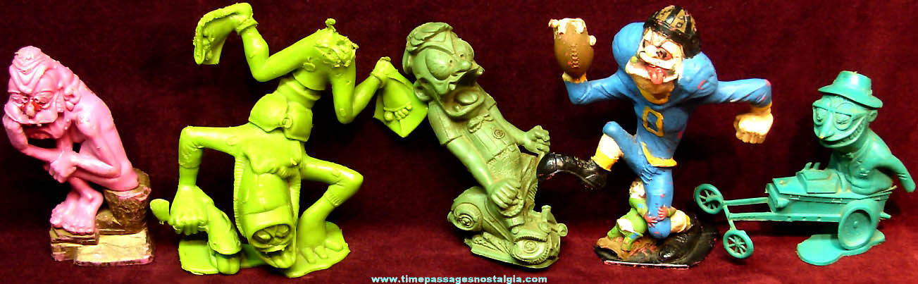 (5) Different 1960s Marx Nutty Mad & Weird Ohs Figurines