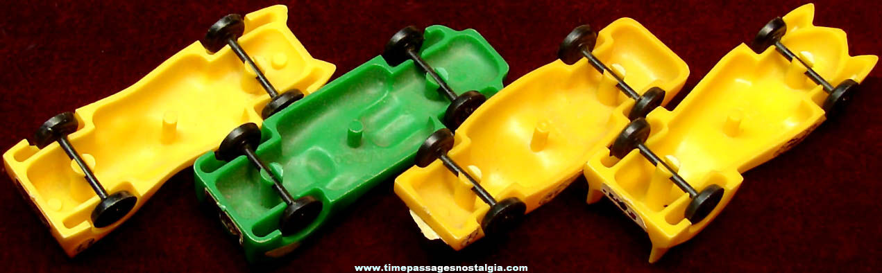 (4) Old Cereal Box Prize Plastic Toy Race Cars