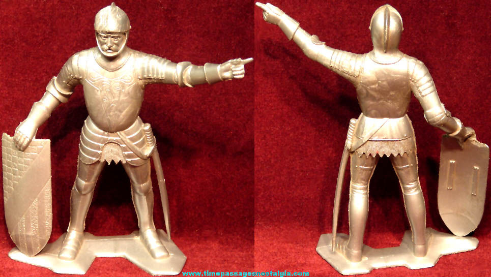 Large 1964 Marx Silver Plastic Roman Soldier Play Set Figure