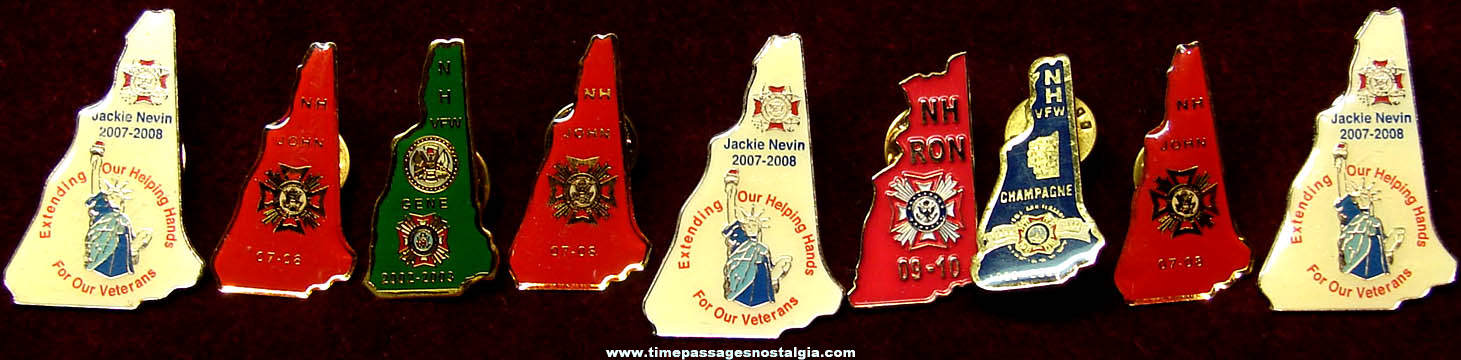 (9) New Hampshire Veterans of Foreign Wars Advertising Pins