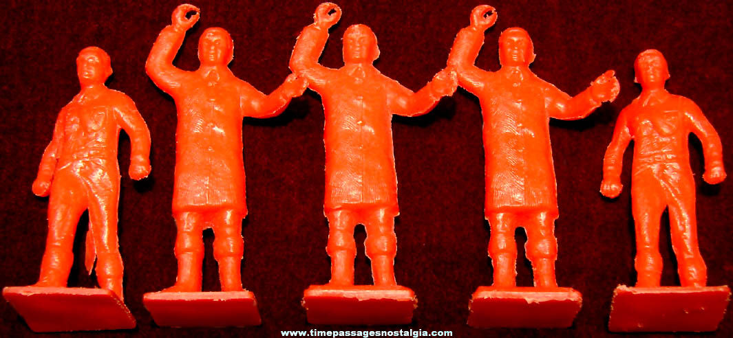 (5) Old Plastic Toy Fireman Play Set Figures