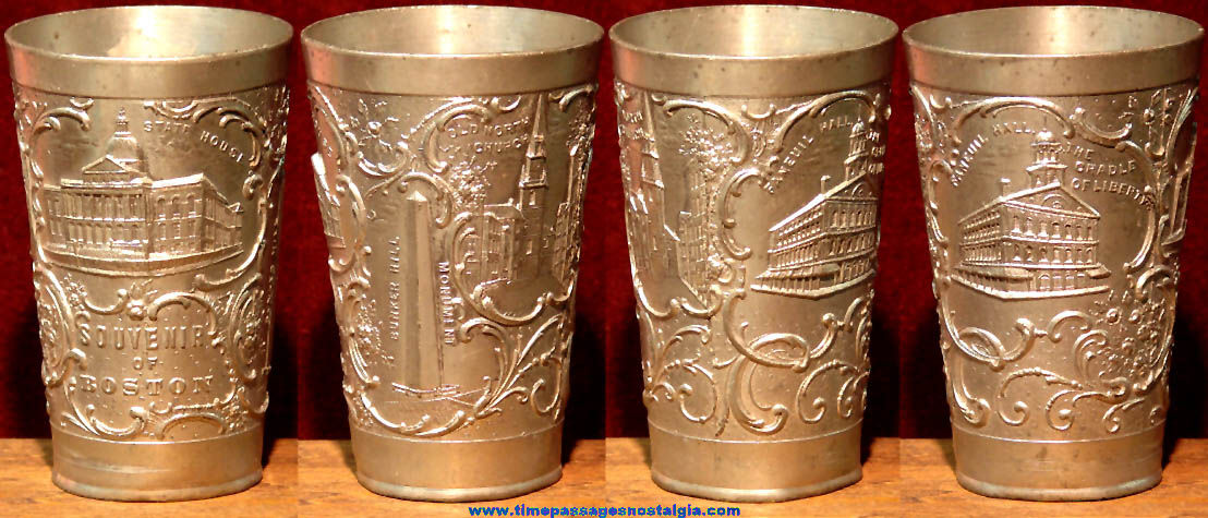 Old German Made Boston Massachusetts Advertising Souvenir Pewter Cup